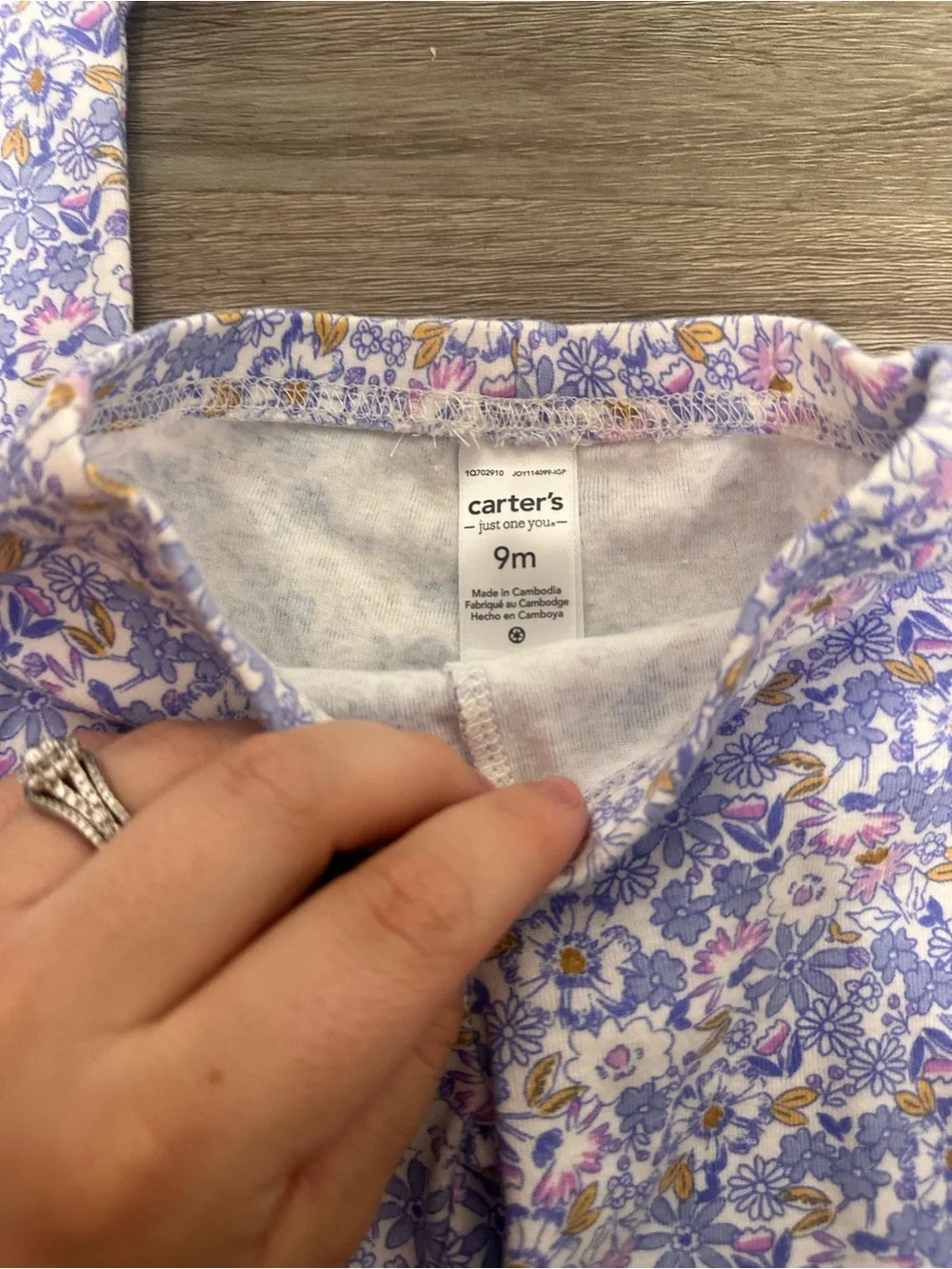 Carter's Lavender Floral One-Piece and Pants Set